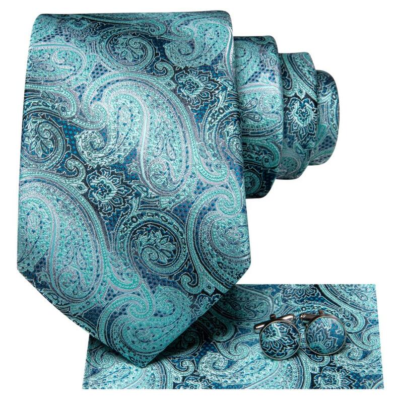 Hi-Tie projektant niebieskie jezioro Paisley jedwabny krawat ślubny dla mężczyzn Handky spinki prezent mężczyźni krawat moda Business Party Dropshiping