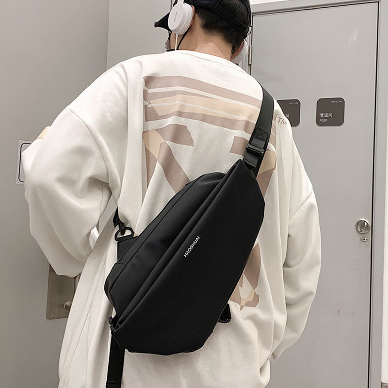 Męska wodoodporna nylonowa torba na klatkę piersiową z paskiem na ramię torba oryginalność torba Crossbody wielofunkcyjna torba listonoszka podróżna dla mężczyzn