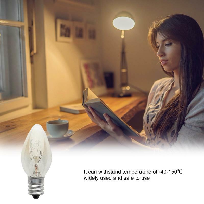 E12 Light Bulb 220V 10W 100LM 2700K Transparent Warm Color C7 Incandescent Tungsten Night Lamp Bulb Himalayan Salt Lamp Dropship