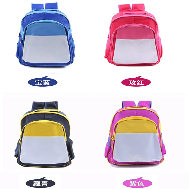 Sublimation White Blank Backpack Children Boys And Girls Big Size Schoolbag For Custom Design Logo Printing Christmas Gifts