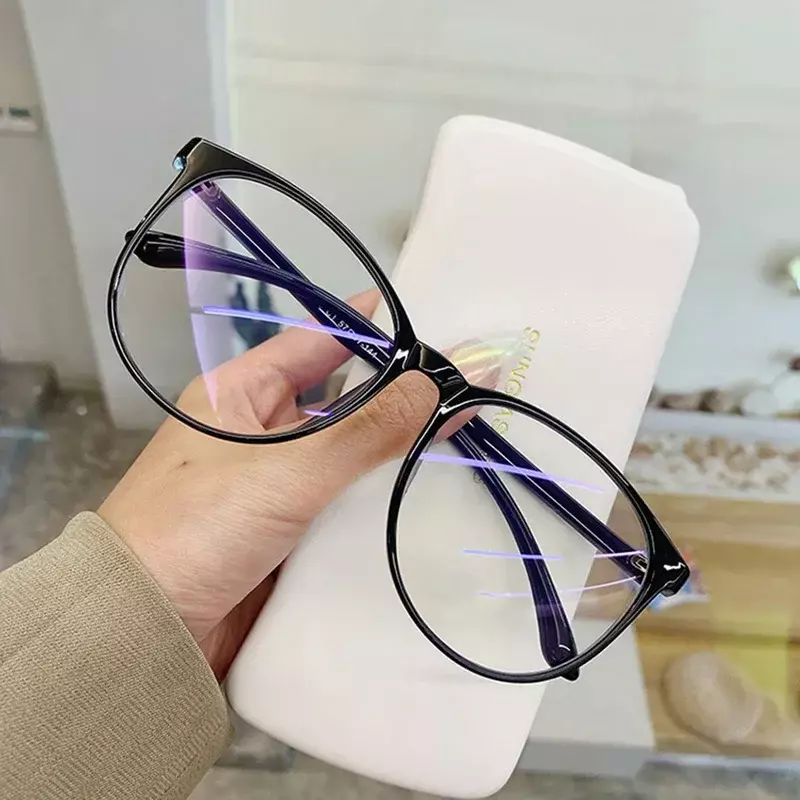 Gafas de ordenador transparentes para hombre y mujer, lentes redondas con bloqueo de luz azul, novedad de 2024