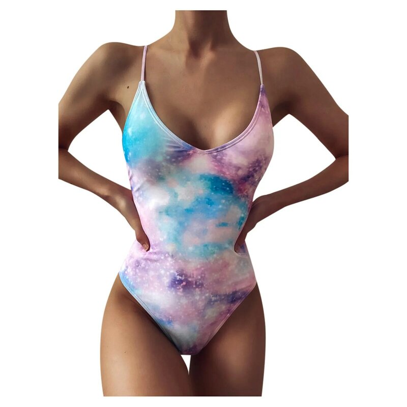Damski z nadrukiem jednoczęściowy plisowany Bikini seksowny strój kąpielowy z nadrukiem plażowym bañadores de una pieza בגדי ים 2024