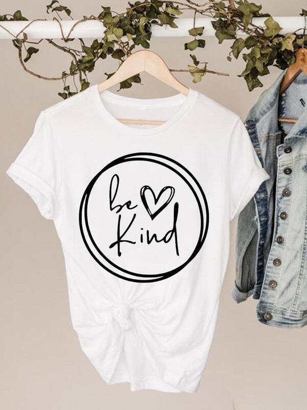 Graphic Tee Clothes 90s Sweet Love Heart Valentine Ladies Print T Clothing Summer Female Fashion Women's Short Sleeve T-shirts