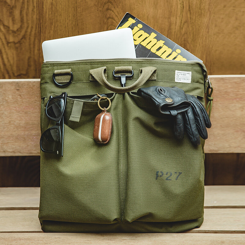 Maden Men's Tactical Gear Helmet Carry Bag Multi-pocket Flyer Travel Bags Computer Laptop Hand Bag Single Shoulder Bag