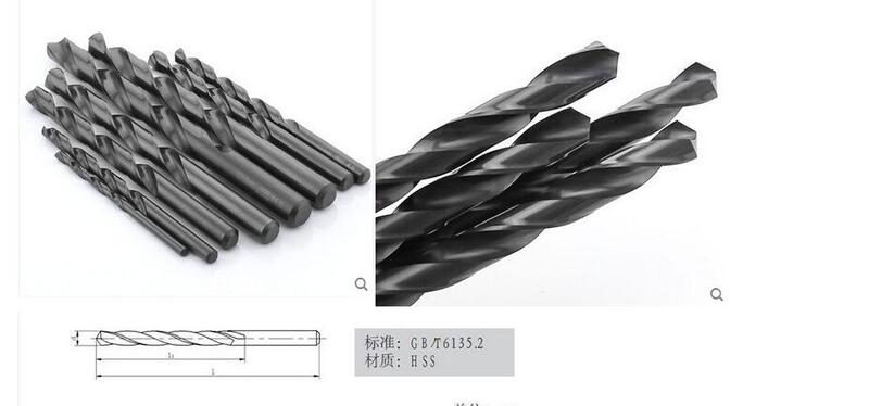 Torsion à queue droite HSS, 3.1, 3.2, 3.3, 3.4, 3.5, 3.6, 3.7, 3.8, 3.9, 4.0, 5, 6, 7, 8, 9, 10, 11, 12mm foret en acier au carbone, matériel mèche bois métal