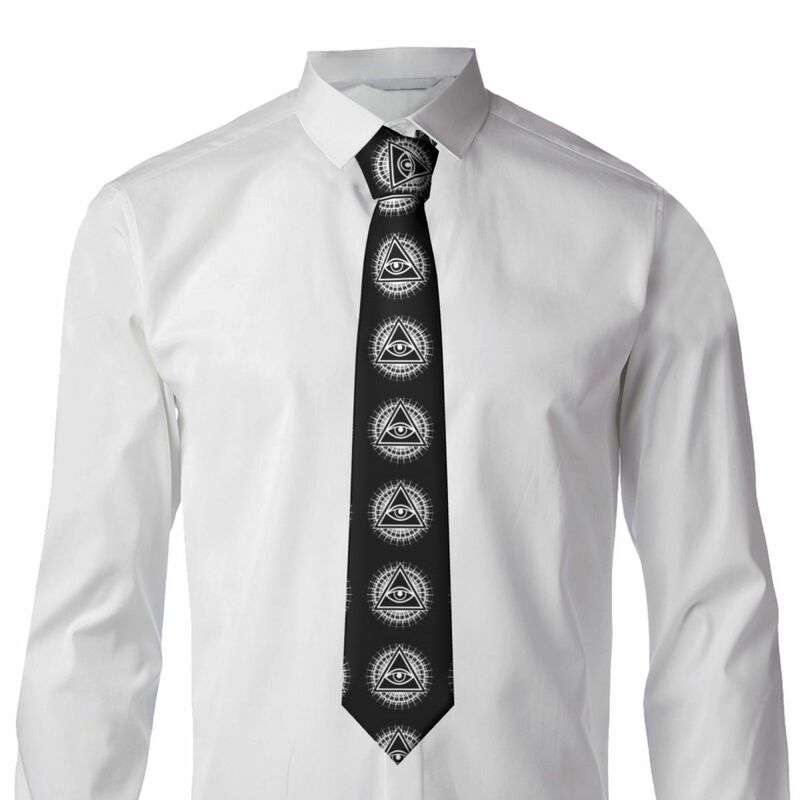 Gravata casual fina de gola estreita masculina, gravatas magras clássicas, olho de Deus que tudo vê, acessórios presente