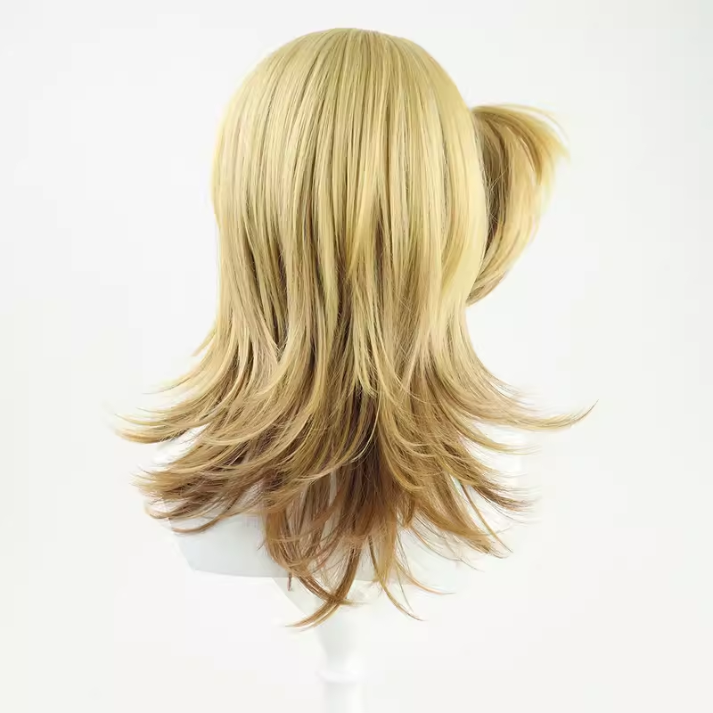 루카 코스프레 합성 섬유 가발, 애니메이션 Vtuber NIJISANJI 짧은 금발 머리 + 가발 모자