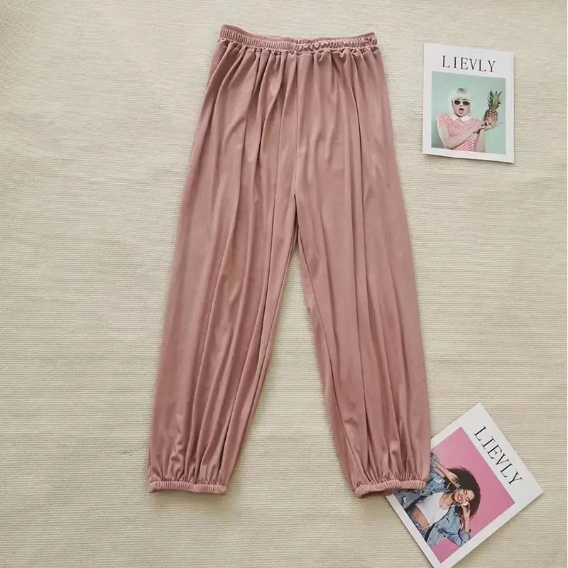 DAYIFUN-Pantalones holgados elásticos de cintura alta para mujer, pantalones casuales rectos sólidos, bombachos largos, pantalones de verano de talla grande 6XL