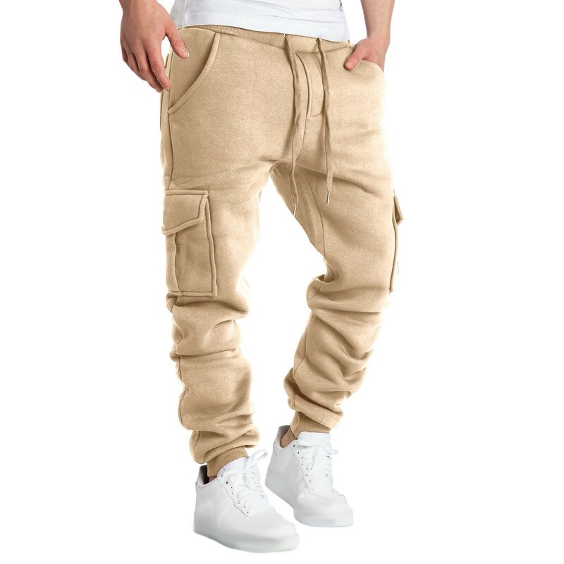 กางเกงคาร์โก้สำหรับผู้ชายกางเกงลำลองมีกระเป๋าพิมพ์ลาย
