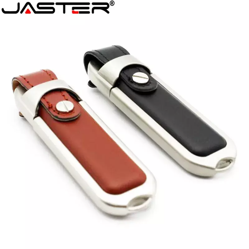 JASTER-Clés USB 2.0 en cuir, nouvelles clés USB, 64 Go, 32 Go, 16 Go, 8 Go, 4 Go, clé USB, impression de documents gratuits, cadeau créatif, disque U