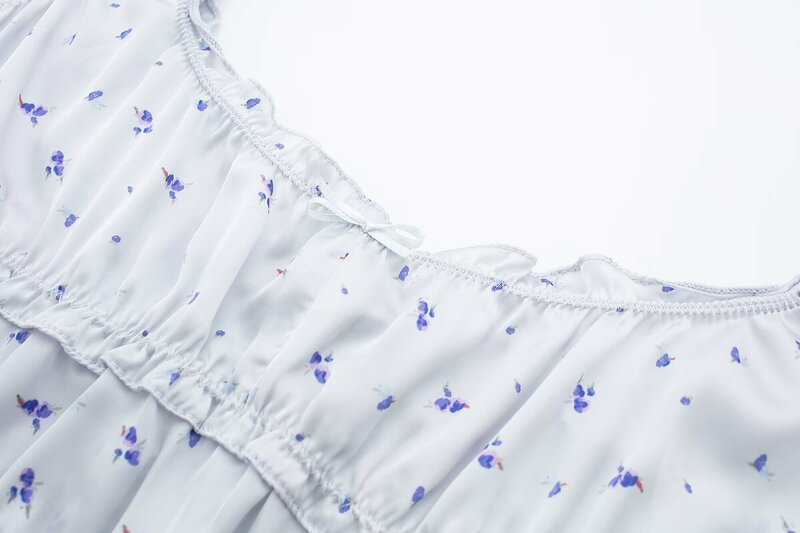 Conjunto de 2 piezas para mujer, top de seda decorativo laminado, falda con textura de seda con estampado de flores, 2024