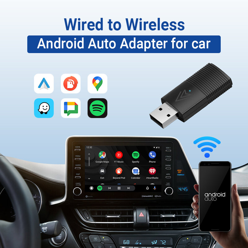Ottomotion-Mini sem fio Android Auto Adapter, USB Stick, Acessórios do carro para Skoda, VW, Mazda, Toyota, Kia, Ford, telefone