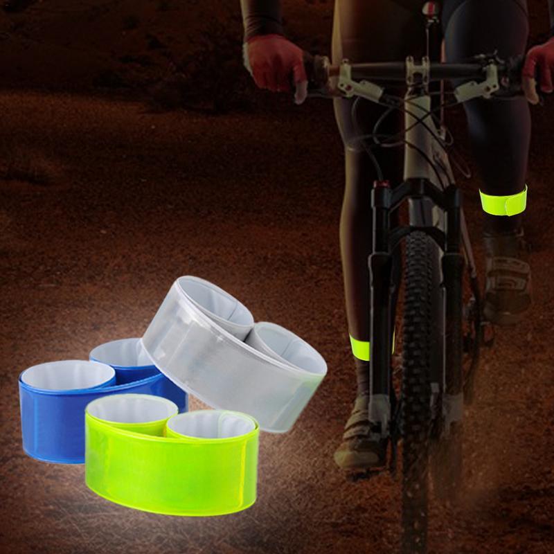 Sabuk reflektif 360 reflektivitas reflektif perlengkapan lari gelang keselamatan untuk waktu malam bersepeda berjalan celana ikat kaki pita tali