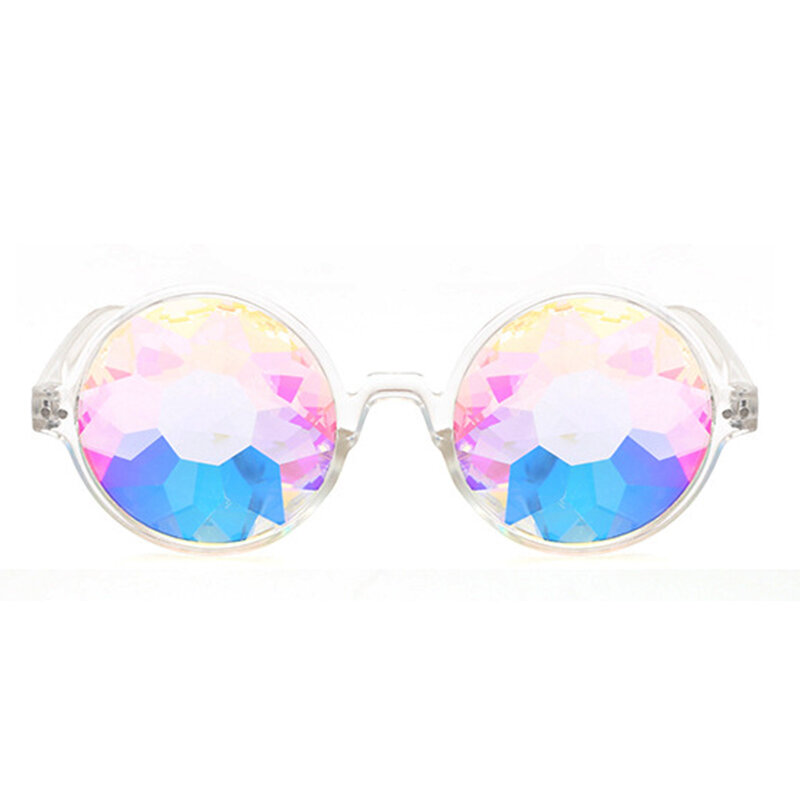 Caleidoscopio gafas de sol de fiesta, lente difractada, transparente