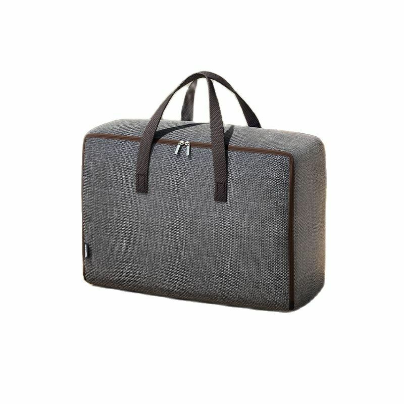 Bolsas de almacenamiento plegables para ropa Oxford, embalaje de equipaje, edredón grande, organizador de armario, edredón portátil, color gris