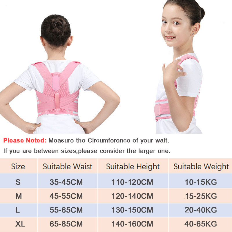 Correcteur de posture du dos pour enfants, corset orthopédique 4WD, soutien de la taille lombaire initié, ceinture supérieure lissante pour enfants et adolescents
