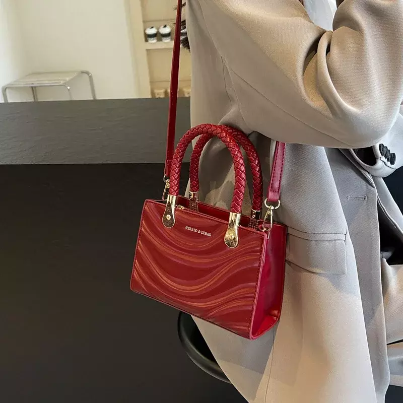 Kleine Handtaschen Damen neue Mode einfache All-Match-Schulter fort geschrittene Textur Messenger kleine quadratische Tasche