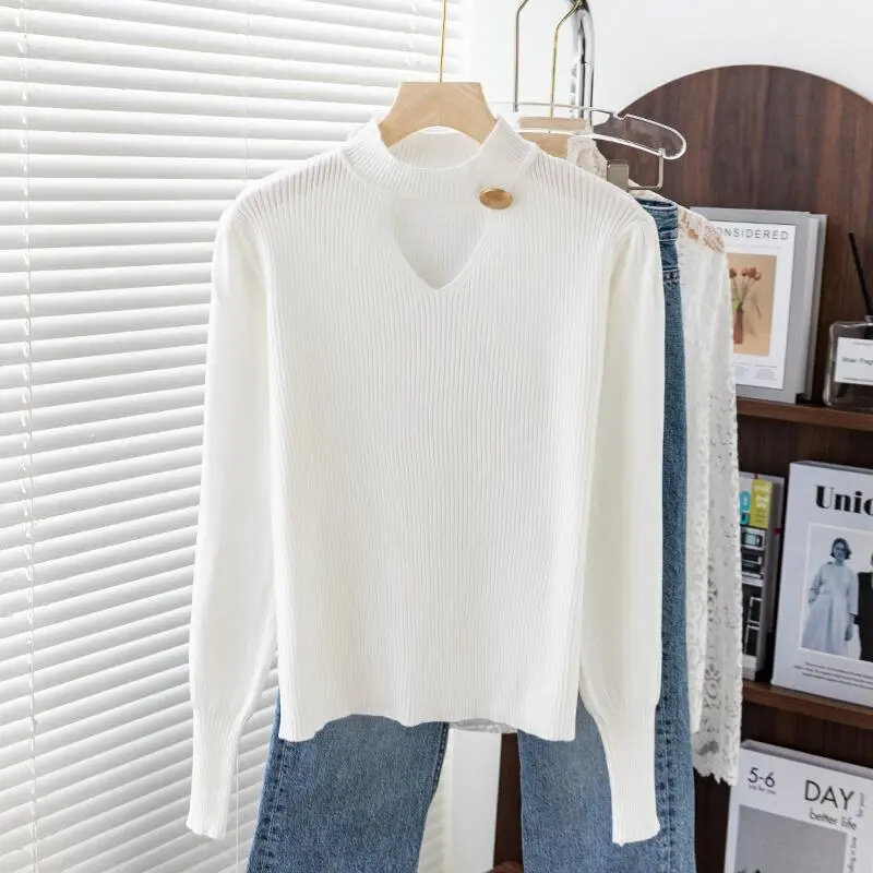 2023 New Womens Sweaters Spring Autumn Knitted Pullovers Loose Bottoming Shirt Cashmere Fashion Jumper Solid Sweater