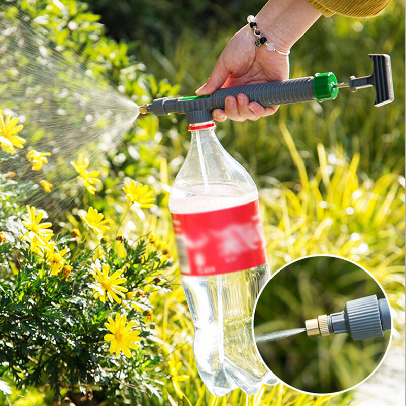 Pompa Udara Bertekanan Tinggi Semprotan Manual Semprotan Botol Minum Dapat Diatur Nosel Kepala Semprotan Alat Penyiram Taman Alat Pertanian