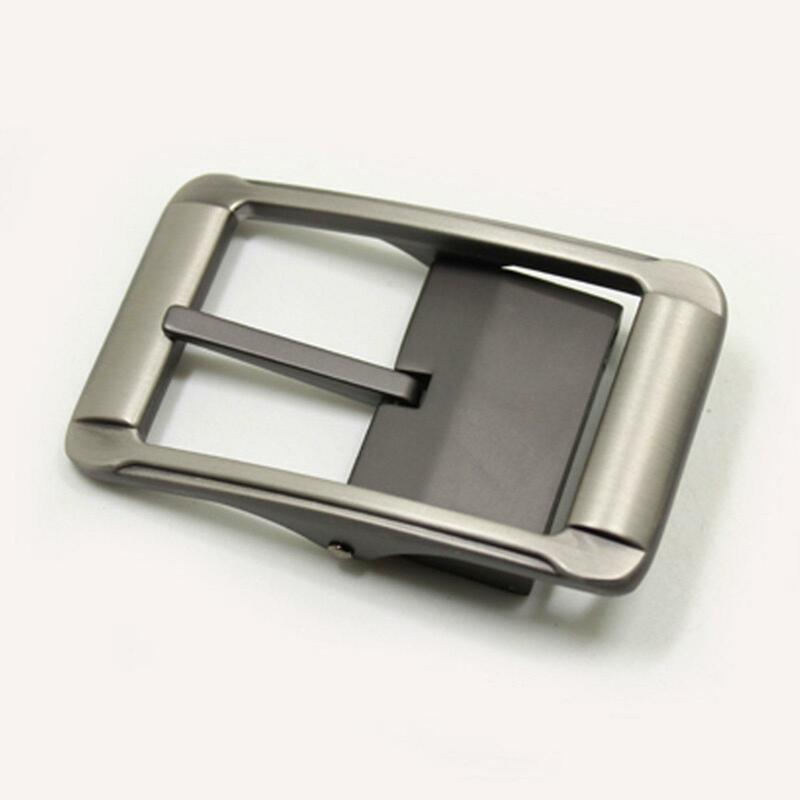 Fivela de cinto de liga de zinco para pulseira de couro, pino retangular reversível masculino, 32mm-34mm de alta qualidade