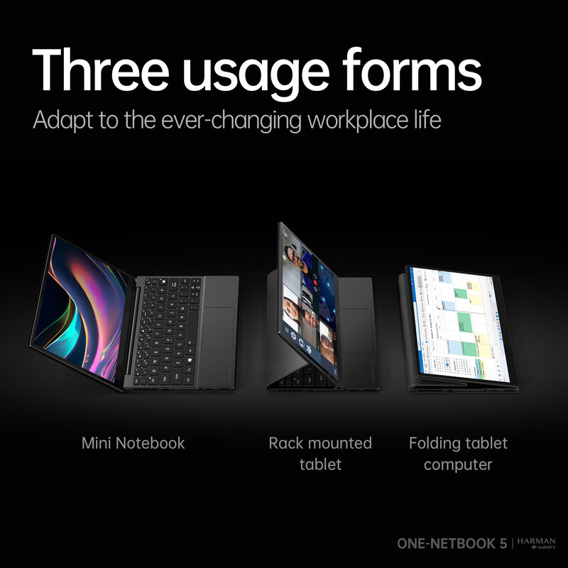OneXPlayer-One Netbook 5 Laptop, Office Tablet, Negócios, Pré-encomenda, Intel i7 1250U, Envio final de maio