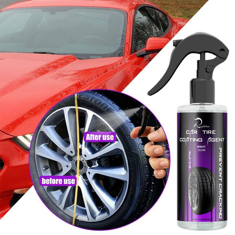 Car Tire Shine Coating Tire Gloss Plastic Rubber Wheel Brightener Detailing Car Auto Polishing Agent Restorer Spray N0C8
