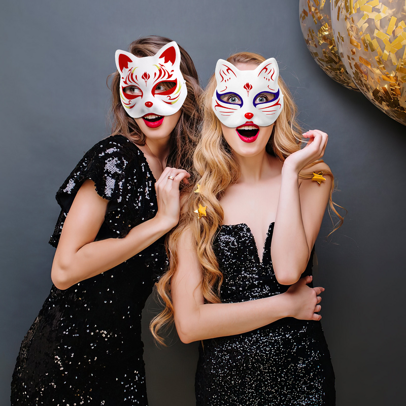 Onbeschilderd Diy Overschilderbaar Masker Lichtgewicht Duurzame Cosplay Prop Maskerade Masker Kat Gezichtsmasker Party Cosplay Accessoires
