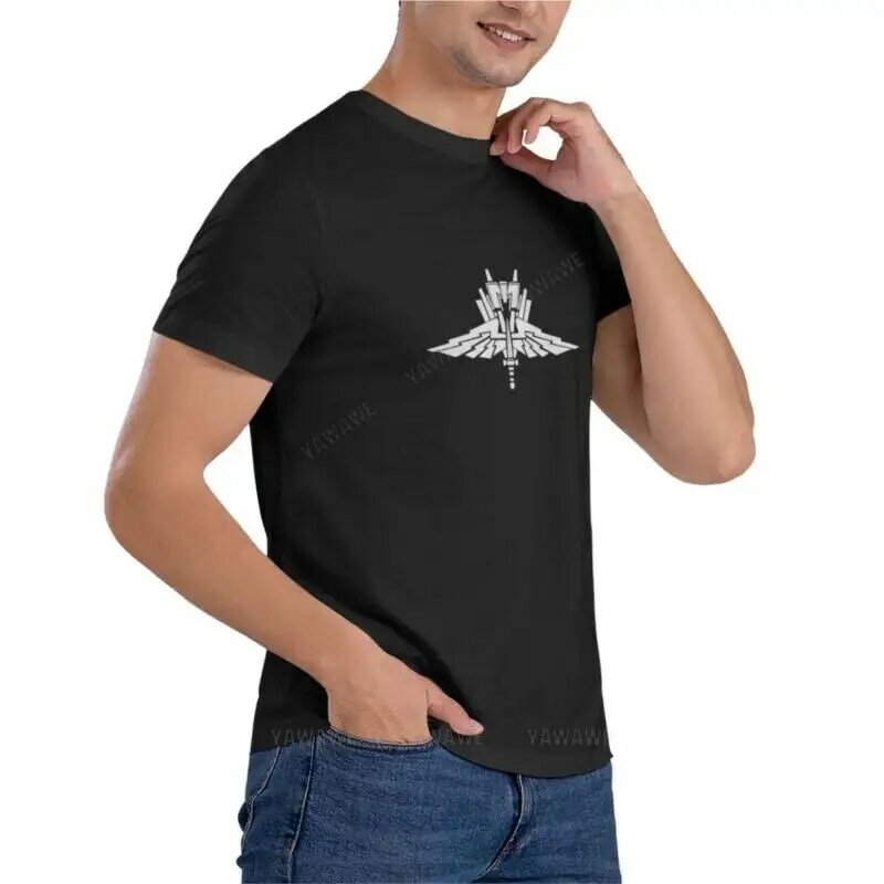 Camiseta de verano para hombre, camisa básica de infantería móvil, color negro liso, tops de algodón
