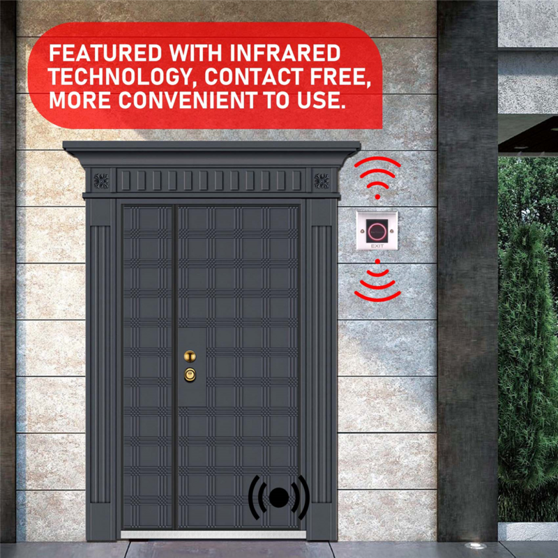 Interruttore del sensore a infrarossi senza contatto interruttori senza contatto pulsante di uscita del rilascio della porta con indicazione LED