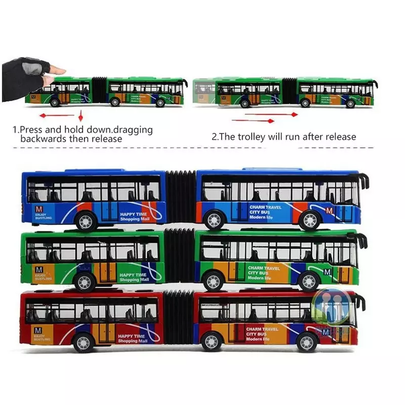 Vehículos de modelo de autobús de Ciudad de aleación, autobús expreso de ciudad, autobús doble, vehículos fundidos a presión, Juguetes Divertidos, coche extraíble, regalos para niños, 1:64