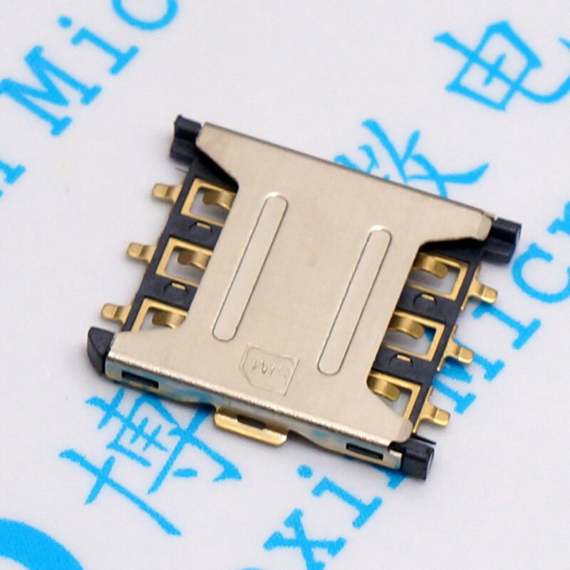 100Pcs 6P 6 핀 나노 SIM 카드 슬롯 소켓 어댑터 홀더 나노-SIM 플러그 가능 고품질