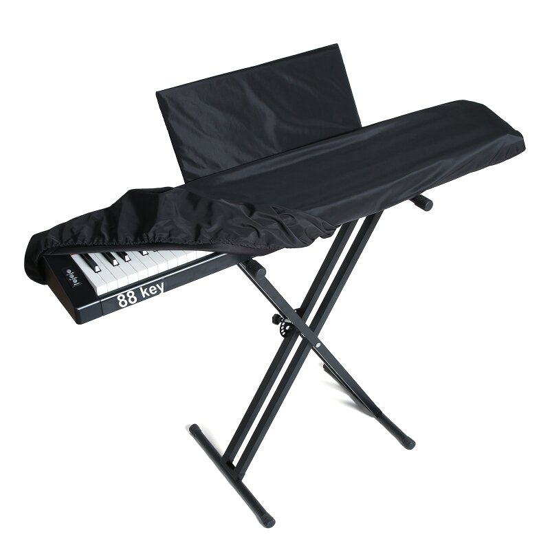 88 Keys Electronic Keyboard Digital Piano Dust Cover w/ Adjustable Cord Dustproof Piano Case Accessories Waterproof Black Bag
