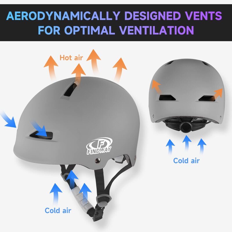 Findway helm Skateboard, helm keselamatan sepeda skuter elektrik kualitas tinggi untuk remaja dewasa