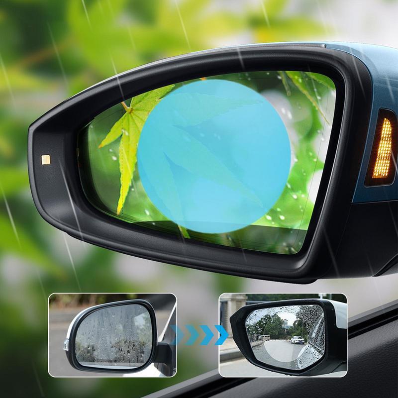 Anti Fog Mirror Film 2PCS Car Side Mirror Rain Guard Waterproof Rainproof Protective Sticker For Car Rear View Mirrors