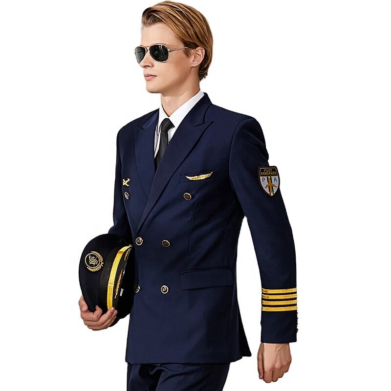 Uniforme de piloto de línea aérea, traje de aviación, uniforme de piloto para capitán