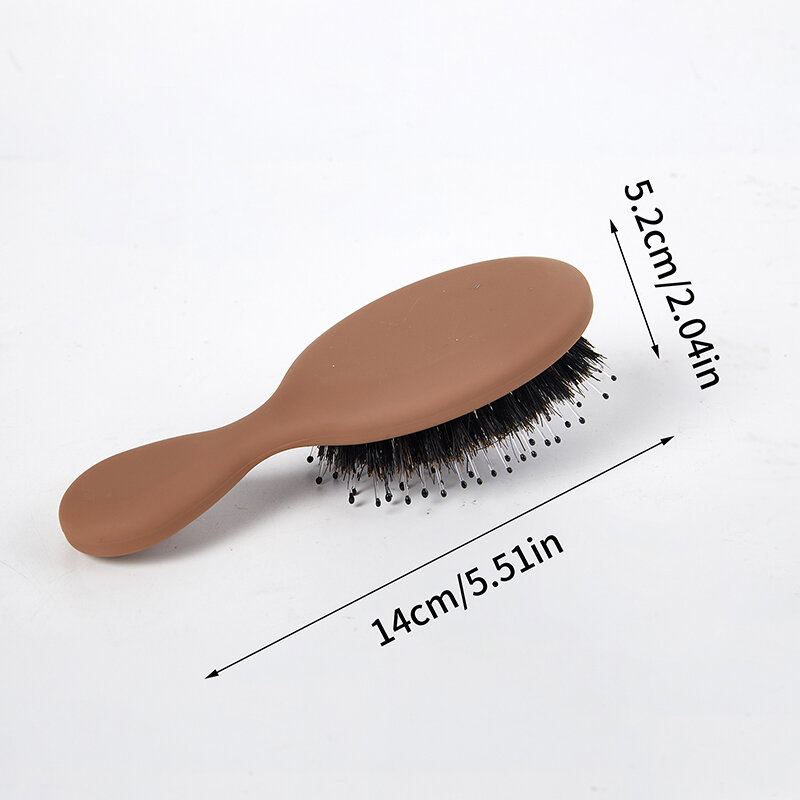 Oval Javali Cerdas Nylon Hair Comb, Mini Anti-estático Scalp Massagem Hairbrush, Escova de cuidados do salão, Styling Tool