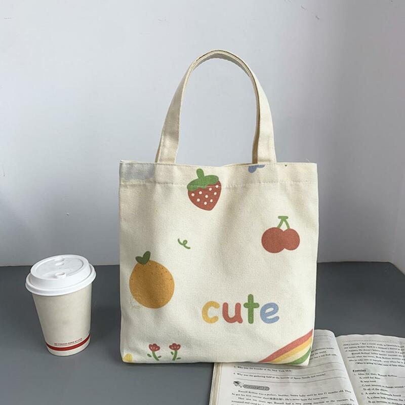 Small Handbag Adorable Cartoon Print Handbag with Wide Strap Capacity for Sunglasses Cellphone Books Portable for Grocery