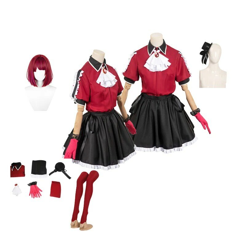 Meisjes Oshi No Ko Arima Kana Cosplay Rok Vrouwen Anime Idool Podium Kostuum Pruik Hoed Hoofdband Outfit Halloween Pak