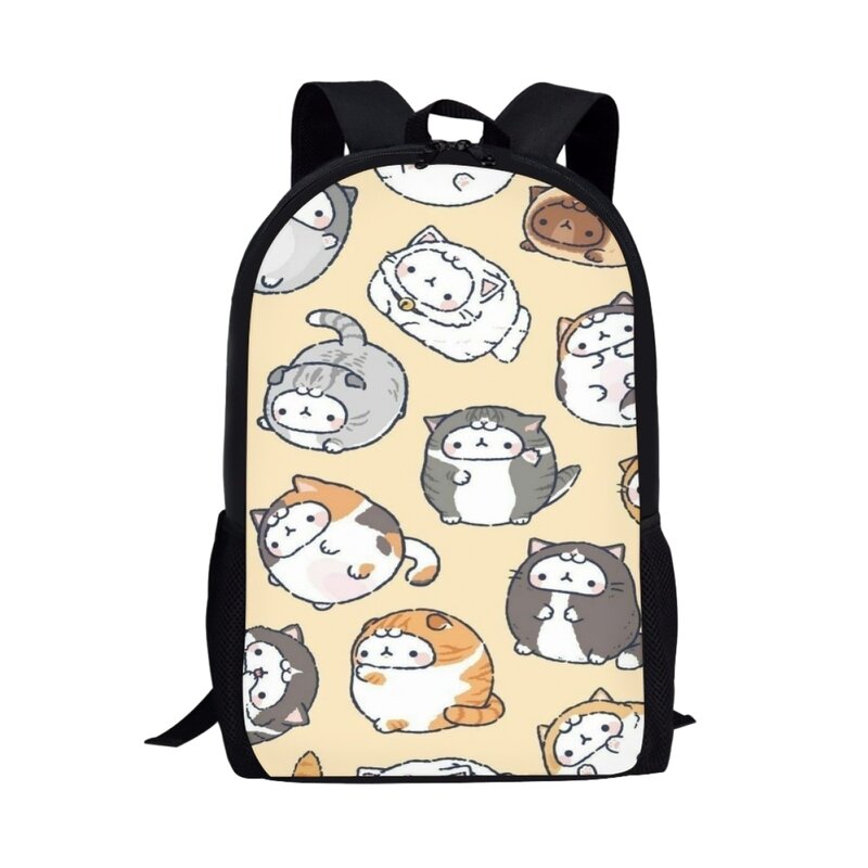 Mochila con patrón de gatos de dibujos animados para niños, mochilas informales, mochilas escolares de gran capacidad para niños, niñas y adolescentes