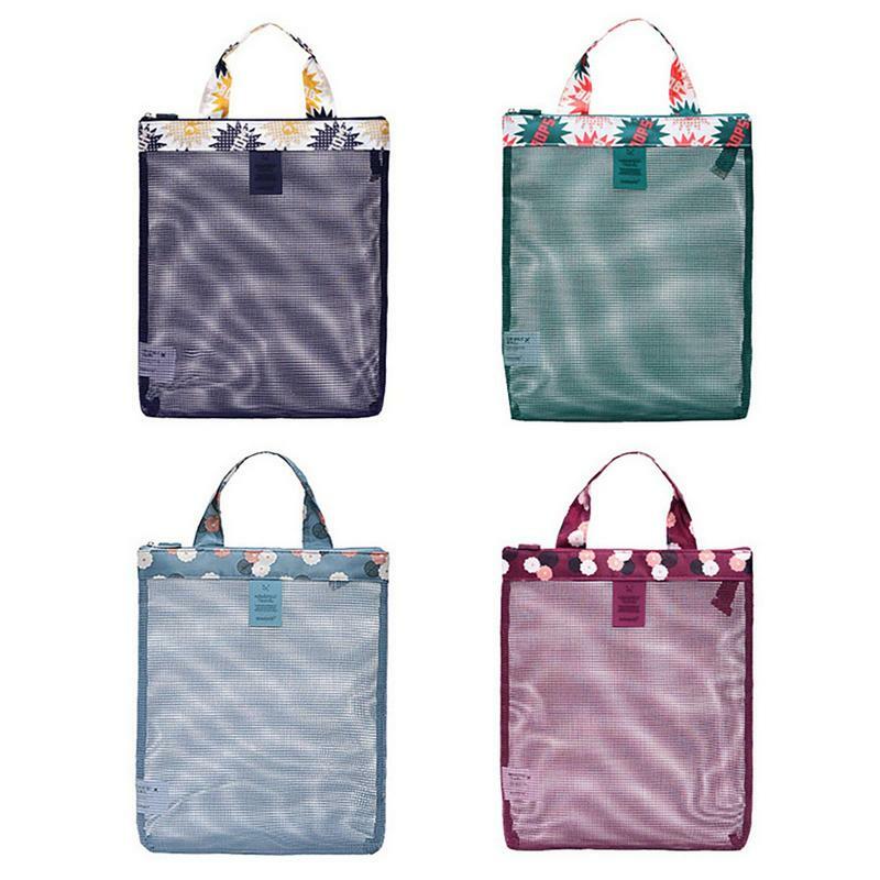 Mesh Beach Tote Family Beach Bag Shell Collecting Bag Sandproof Mesh Swim Pool Bag Oversized Beach Tote Swimming Accessories
