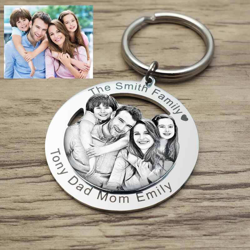شخصية سلسلة مفاتيح صور صورة مخصصة كيرينغ الأسرة صورة مفتاح سلسلة عشاق الأسرة هدية Families عضو هدية