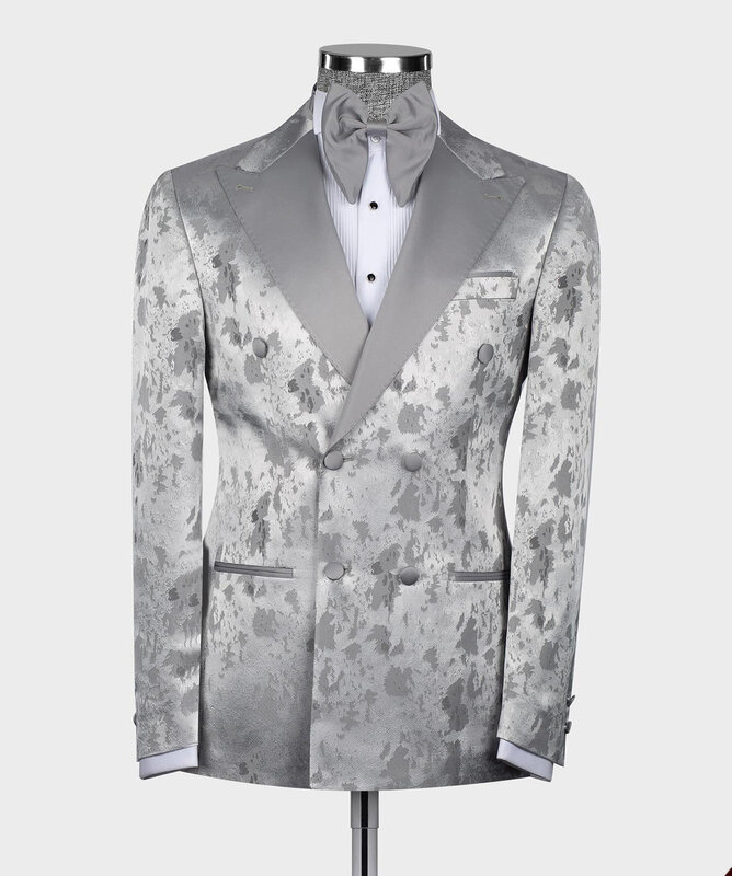Casaco de casamento Double Breasted Slim Fit para homens, blazer casual de negócios, jaqueta Peak Lapel, Custom Made, Designer