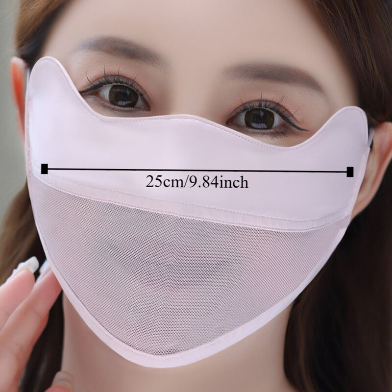 Mesh Ice Silk Face Scarf Adjustable Face Scarves Solid Color Sunscreen Veil UV Protection Face Mask Anti-uv Face Cover Hiking