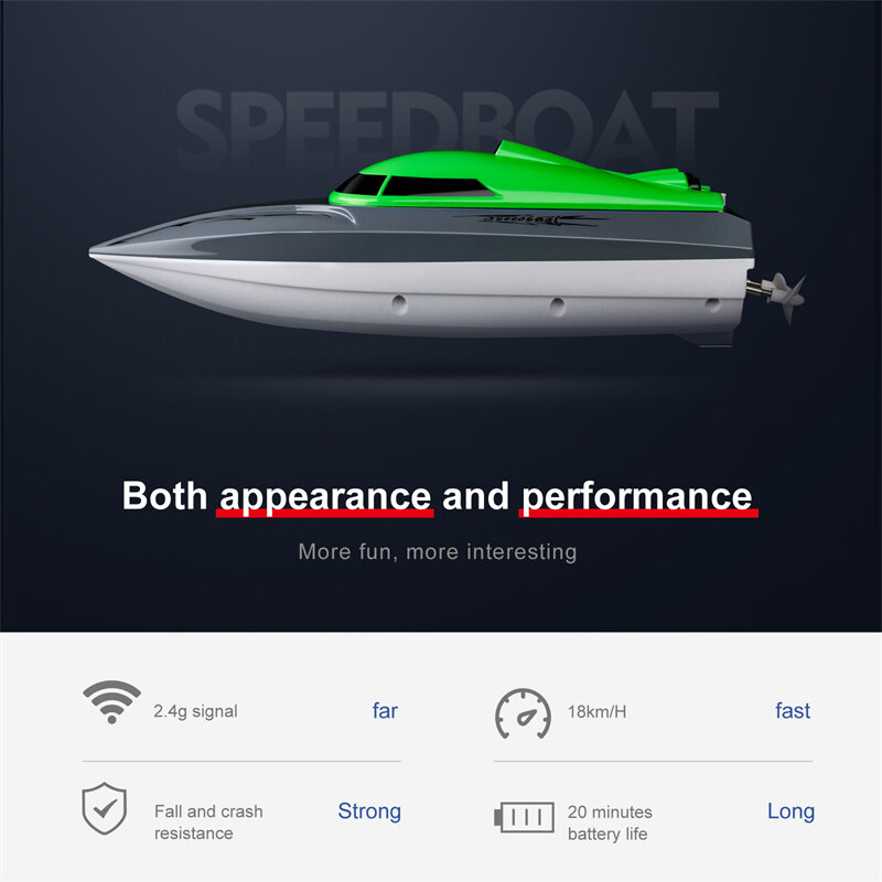 2.4G Speedboat Children's Electric Remote Control Water Toy Boat Rechargeable Wireless Remote Control Boat