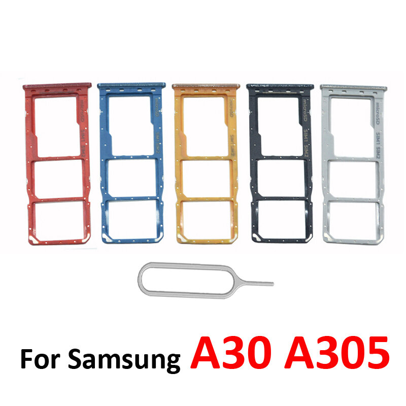 SIM 카드 트레이 홀더, 삼성 갤럭시 A30, A305, A305F, A305FN, A305G, A305GN, 오리지널 휴대폰 마이크로 SD 카드 슬롯 어댑터