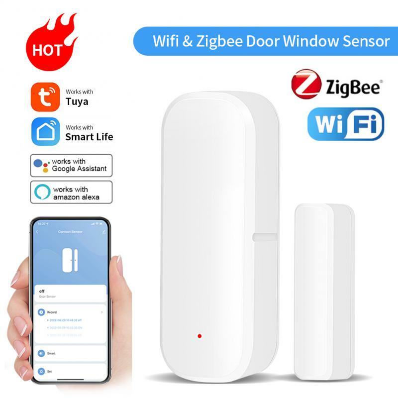 New Tuya Smart WiFi Door Window Sensor Alarm Magnetic Open/Closed Detectors Smart Home Security Protection Alexa Google Home