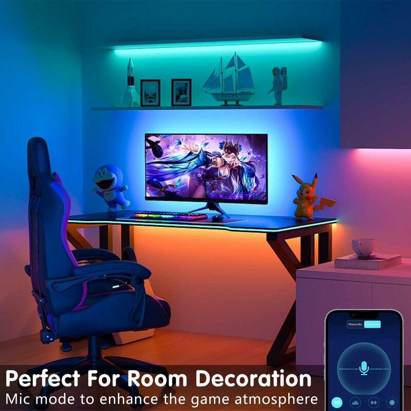 Fita LED para decoração de quartos, Diodo flexível, Fita endereçável individualmente, Fita de lâmpada, WS2813, IP30, 30LEDs/m, RGB