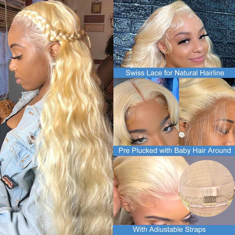 30-calowe peruki bezklejowe dla kobiet do wyboru 13x6 Przezroczysta koronkowa peruka na sprzedaż 613 Blond luźna fala Koronkowa peruka z ludzkich włosów