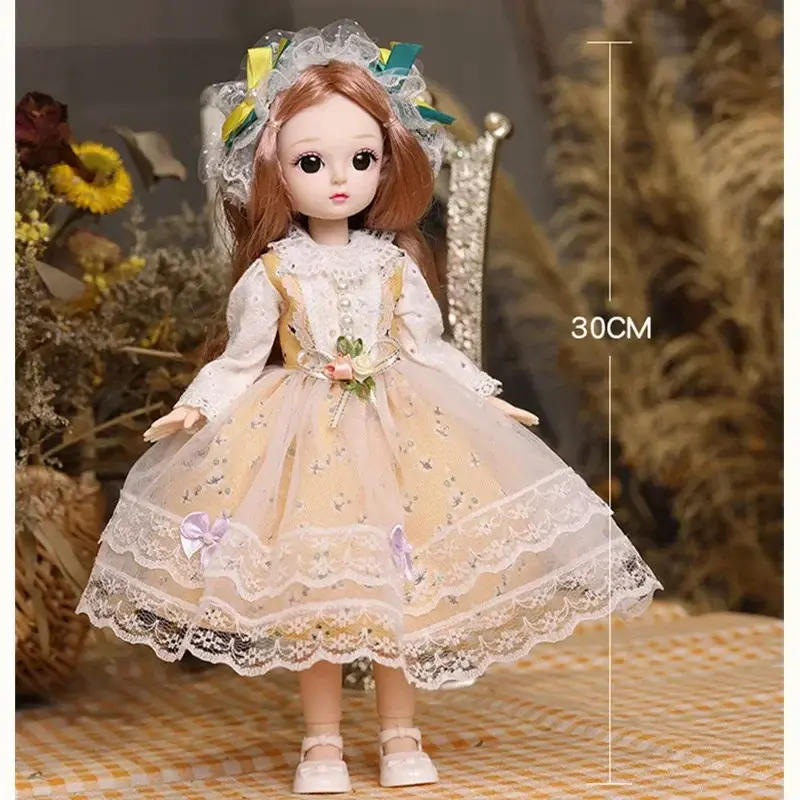 30cm 1/6 BJD Doll Little Cute Dress 21 rimovibile Joint Princess Beauty Makeup Fashion DIY Toy Gift Girl