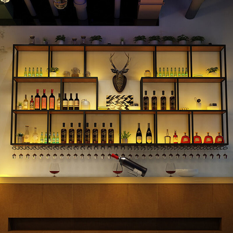 Minimalista Nordic Wine Rack, Gabinete para loja de bebidas, Designer Bar, Restaurante Lattice, Mobília doméstica, Armazenamento nórdico